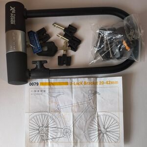 Black U-Lock with Keys and Mounting Hardware